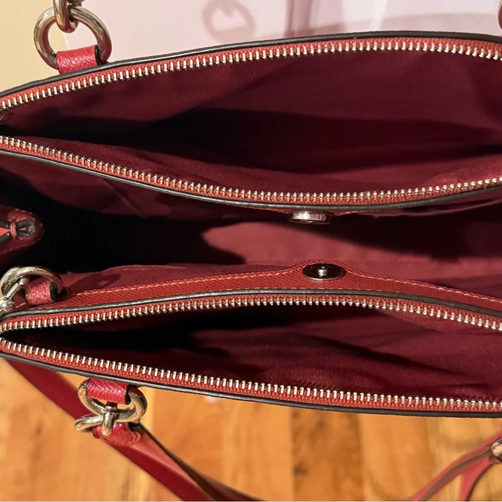 Coach Brooke Carryall Crossbody Leather Red Purse Shoulder Bag G1857-F25397 - Picture 5 of 16